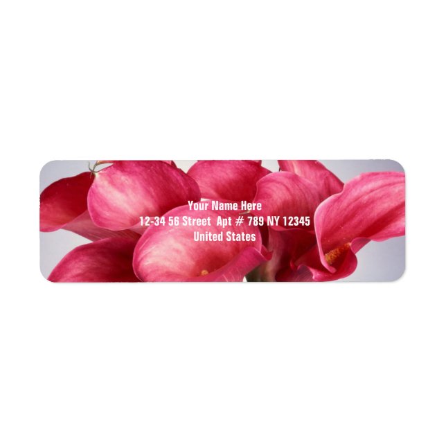 Pink Calla Lilies Label (Front)