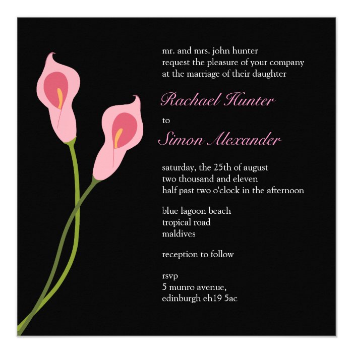 Wedding Invitiation  black Personalized Invitations