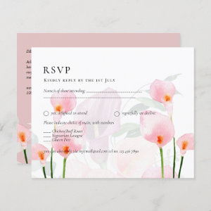 Pink Calla Lily Bouquet Wedding RSVP