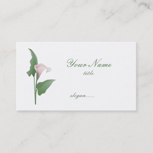 Pink Calla Lily  Floral Business Card