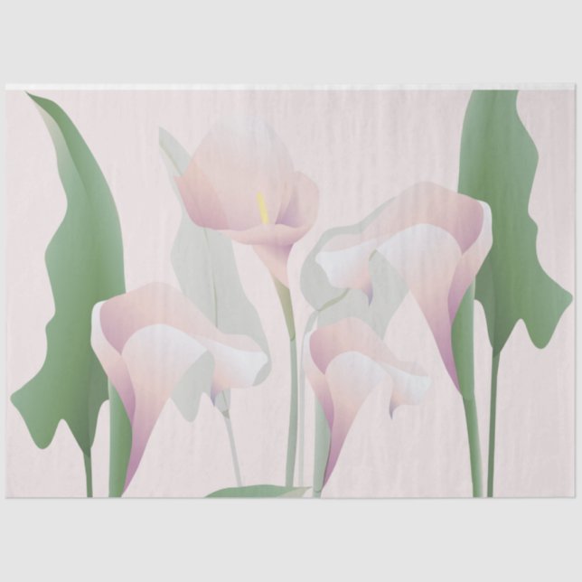 Pink Calla Lily Floral Decoupage Tissue Paper (Front)