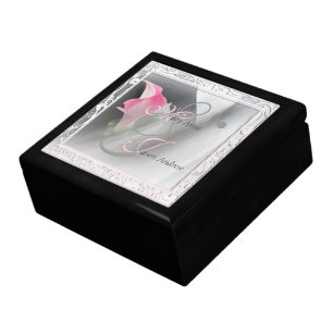 Pink Calla Lily Flourish Frame Wedding Gift Box