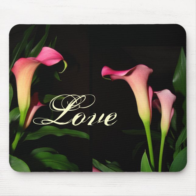 Pink Calla Lily Love Mousepad (Front)
