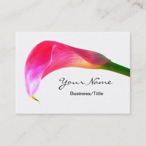 Pink Calla Lily on White Business Card