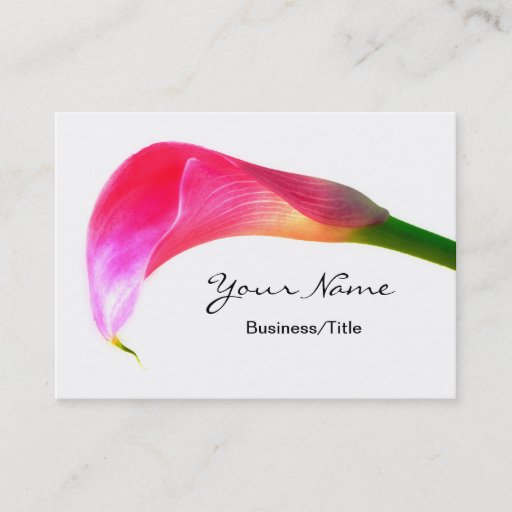 Customizable Pink Calla Lily on White Business Card