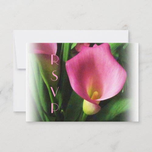 Pink Calla Lily RSVP Card