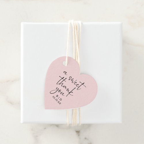 Pink Calligraphy Thank You Wedding Favor Tags