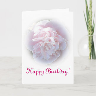 Pink Camelia Birthday Card