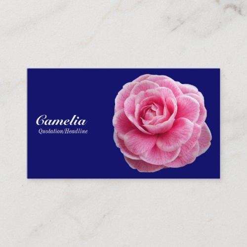 Pink Camelia _ Navy Blue 000066 Business Card