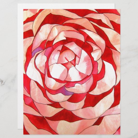 Pink Camellia abstract original art painting (Front/Back)