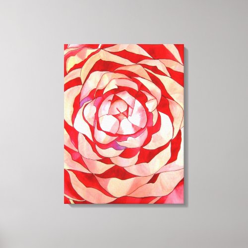 Pink Camellia abstract original art painting Canvas Print