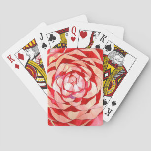 Pink Camellia abstract original art painting Poker Cards