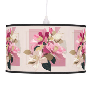 Pink Camellia Bloom Ceiling Lamp