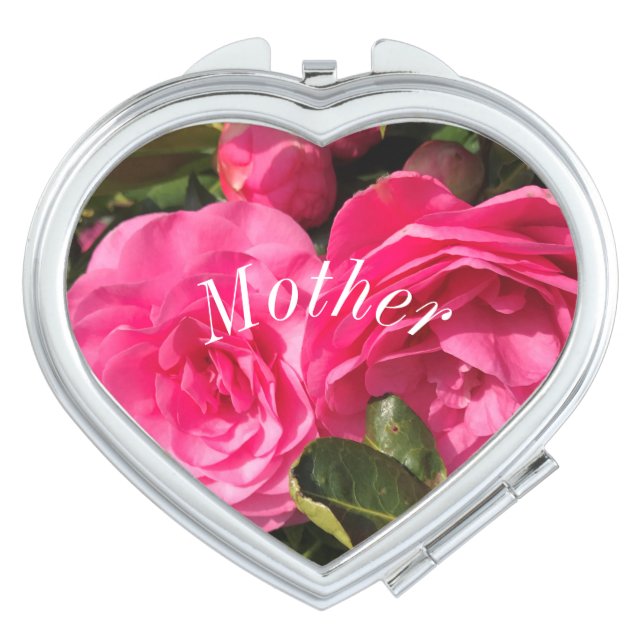 Pink Camellia Blossoms Compact Mirror (Front)