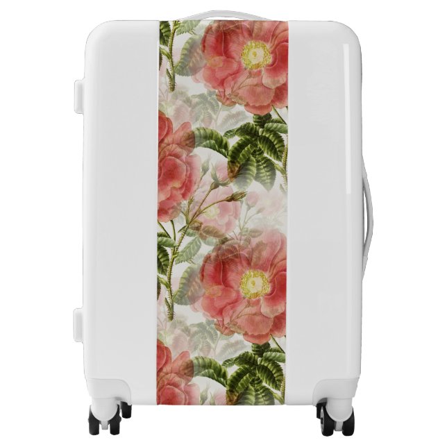 Pink Camellia Floral Pattern Luggage (Front)