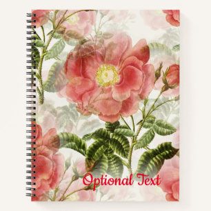 Pink Camellia Floral Pattern Notebook