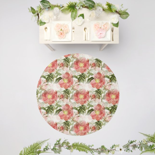 Pink Camellia Floral Pattern Outdoor Rug (Insitu (Wedding 2))