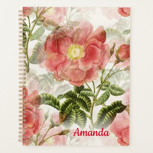 Pink Camellia Floral Pattern Planner
