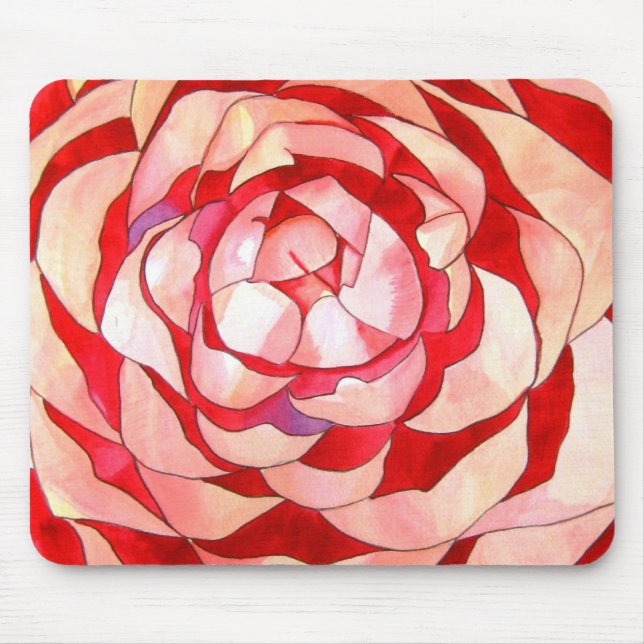 Pink Camellia flower art design Mouse Pad (Front)