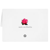pink camellia flowers, thank you note card. (Back Horizontal)