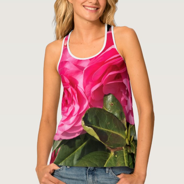 Pink Camellia   Tank Top (Front)