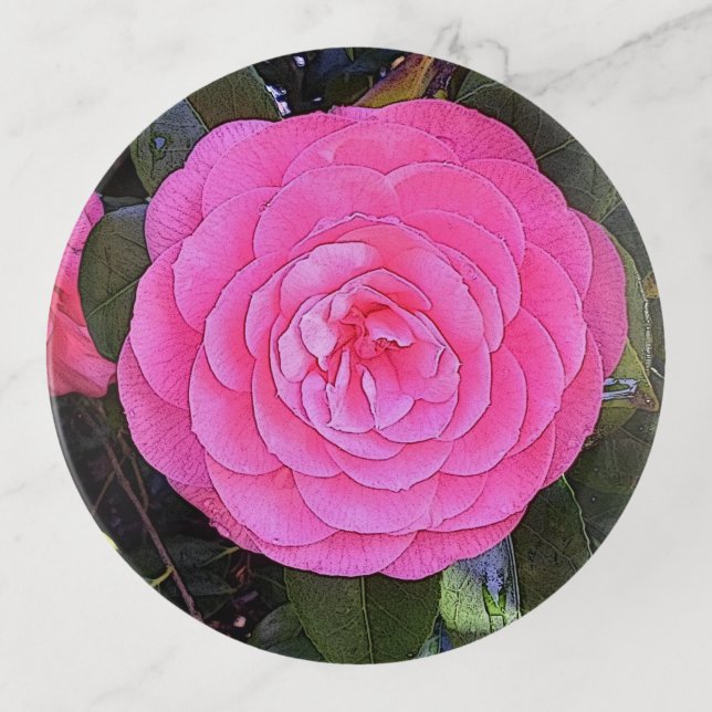 Pink Camellia  Trinket Tray (Front)