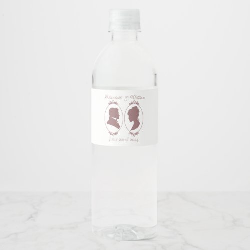 Pink Cameos Regency Water Bottle Label
