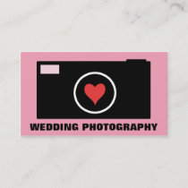 Pink Camera Wedding Photography Business Card