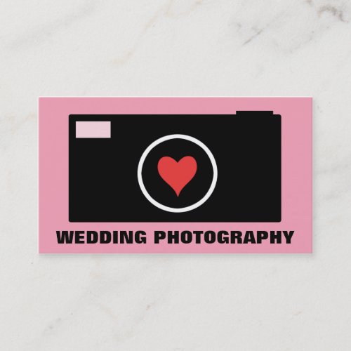Pink Camera Wedding Photography Business Card