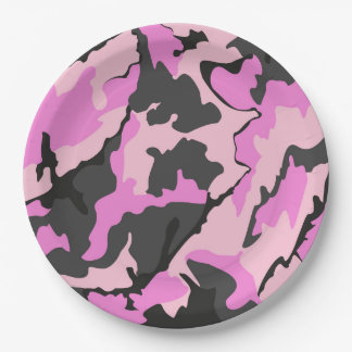 Pink Camo, 9" Inch Paper Party Plates