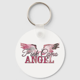 Pink Camo Angel Keychain