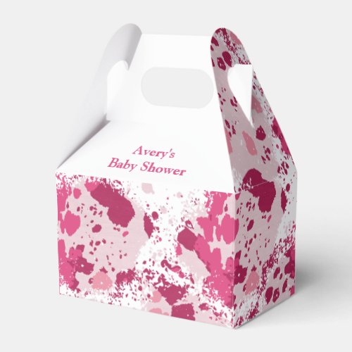 Pink Camo Baby Shower Favor Boxes