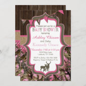 Pink Camo Baby Shower Invitation (Front/Back)
