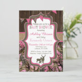 Pink Camo Baby Shower Invitation (Standing Front)
