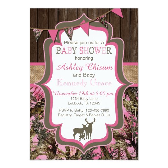 Pink Camo Baby Shower Invitation | Zazzle.com