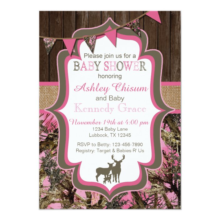 pink camo baby shower
