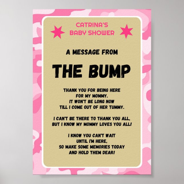 Pink Camo Baby Shower Sign (Front)