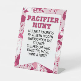 Pink Camo Birthday Party Supplies Baby Shower Pedestal Sign