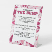 Pink Camo Birthday Party Supplies Baby Shower Pedestal Sign