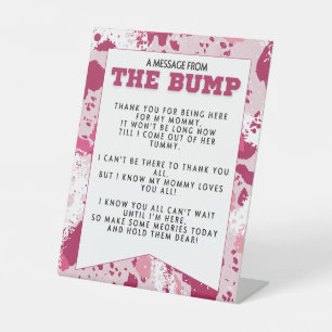 Pink Camo Birthday Party Supplies Baby Shower Pedestal Sign