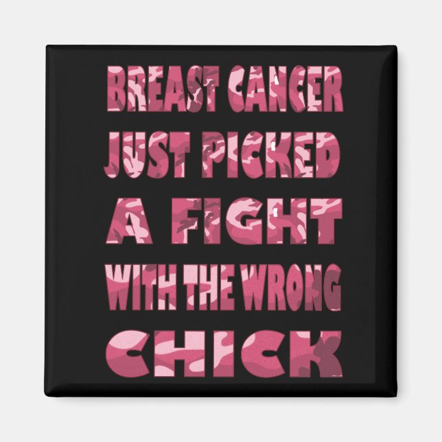 Pink Camo Breast Cancer Magnet (Front)