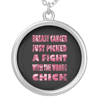 Pink Camo Breast Cancer Necklace