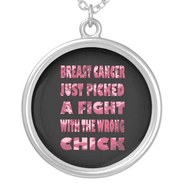 Pink Camo Breast Cancer Necklace (Front)