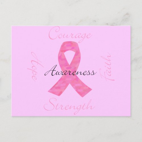 Pink Camo Breast Cancer Postcard