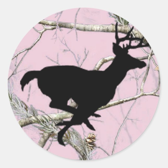 Pink Camo Buck Sticker (Front)