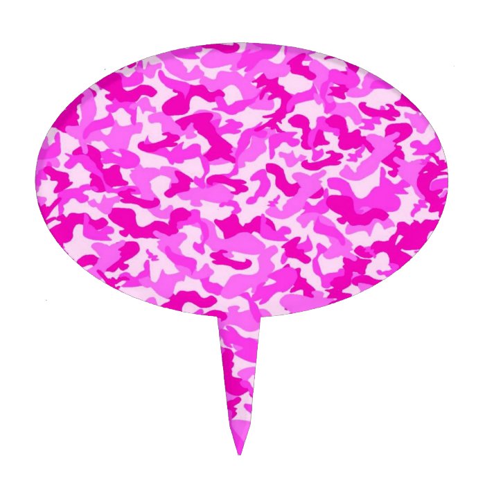 Pink Camo Cake Topper