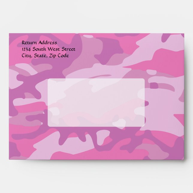 Pink Camo Camoflauge Envelope (Front)