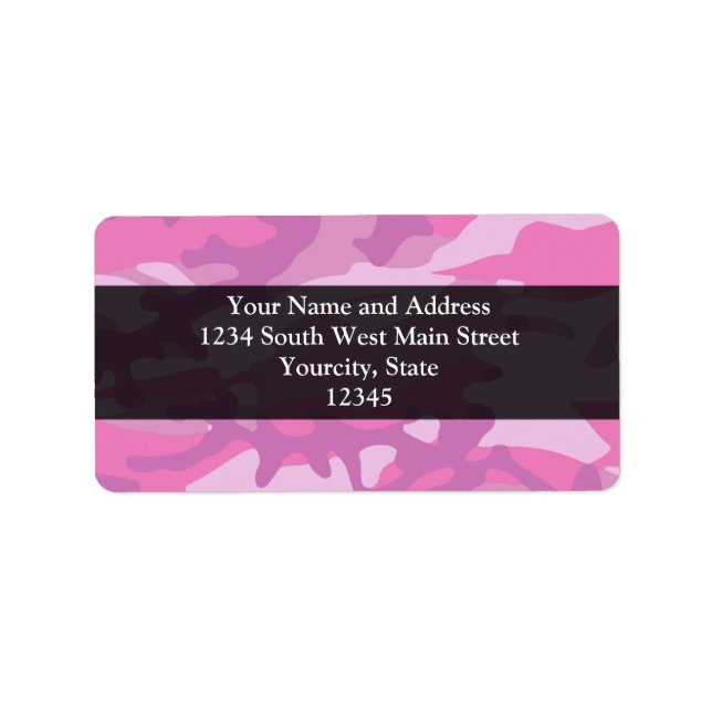 Pink Camo Camoflauge Label (Front)