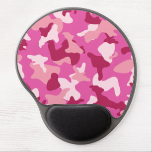 Pink camo camouflage army pattern gel mouse pad