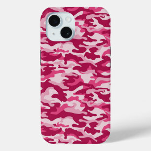 Pink Camo Camouflage iPhone 15 Case